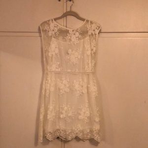 White lace mini dress